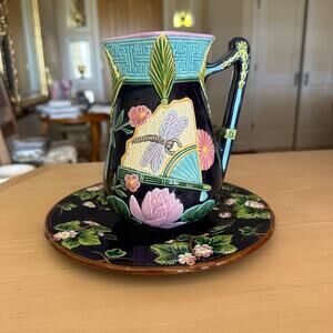 Vintage Mottahedeh Italian Majolica Pitcher and Plate